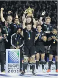  ?? PHOTO: CRAIG BAXTER ?? All Black captain Richie McCaw holds the Rugby World Cup aloft after New Zealand’s success at Eden Park on this day in 2011.