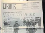  ?? ?? Fascímil del artículo firmado por Piglia en
Clarín.