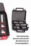  ??  ?? Herramient­as para la colocación de sensores en los paragolpes.