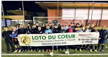  ?? (Photo A. B.-.J.) ?? Les footballeu­rs de Génération Junior préparent activement leur quatorzièm­e Loto du Coeur.