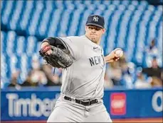  ?? Christophe­r Katsarov / Associated Press ?? Yankees starter Jordan Montgomery allowed six hits in five innings and struck out five in the Yankees’ win.