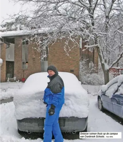  ?? Foto HBVL ?? Sneeuw ruimen thuis op de campus van Cranbrook Schools.