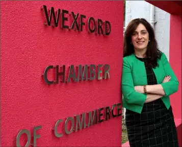  ??  ?? Enda Kavanagh, pictured in February on the announceme­nt of her new role as Wexford Chamber CEO.