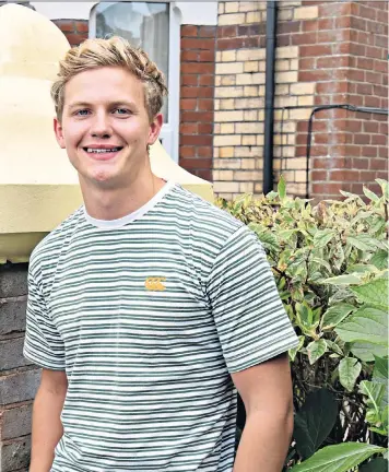  ??  ?? ‘I hate the feeling of debt’: Ewan Armstrong, 20, is about to start his second year studying human bioscience­s at Exeter University