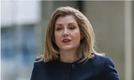 ?? Penny Mordaunt arrives at BBC Broadcasti­ng House on Sunday. Photograph: Hollie Adams/Getty Images ??