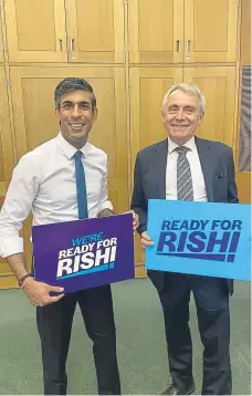  ?? ?? Rishi Sunak with Scarboroug­h and Whitby MP Sir Robert Goodwill.