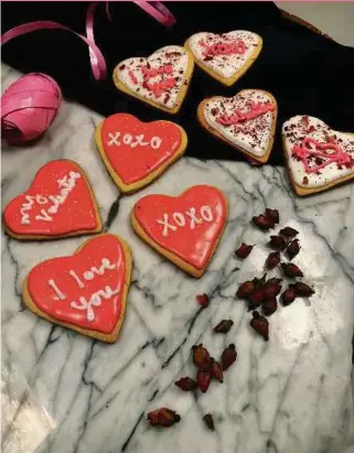  ??  ?? Valentine's Day cookies.