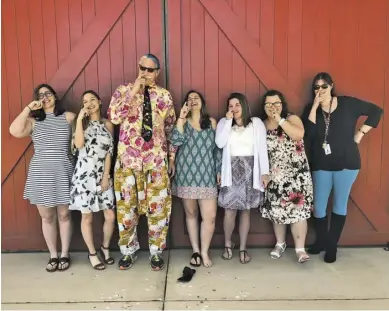  ?? BY HOLLY JENKINS ?? Rappahanno­ck County High School Certified Nurse Aides who had a rare opportunit­y to meet Dr. Patch Adams include (left to right) Ashyln Connelly, Jacklyn Humphries, Patch Adams, Karley Wharton, Shadow Jenkins, Abby Mills, and Brittnay Woolman (not...
