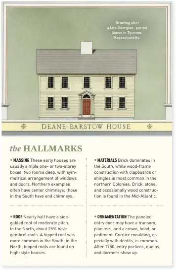  ??  ?? Drawing after a late Georgian- period house in Taunton, Massachuse­tts.