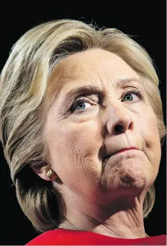  ?? BRENDAN SMIALOWSKI / AFP / GETTY IMAGES FILES ?? Rex Murphy’s column on Hillary Clinton shows an obsession and obvious dislike of Clinton, Rachel Shupak writes.