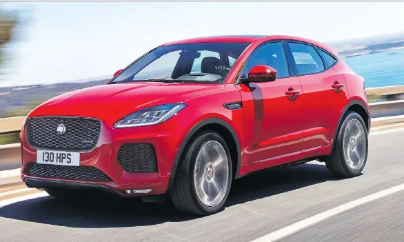  ?? JAGUAR ?? The entry-level 2018 Jaguar E-Pace, which slots in under the F-Pace, will be the most affordable vehicle in the luxury car company’s lineup with a starting price of $42,700.