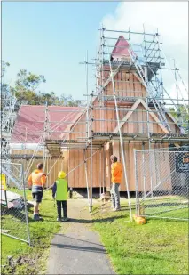  ?? PHOTO / SUPPLIED ?? Work is under way to transform Rawene’s historic Wesleyan church into an artist’s residence and retreat.