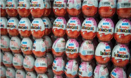  ?? Photograph: Ole Spata/dpa/AFP/Getty Images ?? Chocolate Kinder Eggs on display in a supermarke­t in Hanover, central Germany.