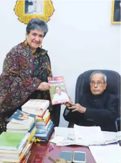  ??  ?? Deepak Khattar, Editor & Ratan Kaul, Advisor had a brief meeting with Shri Pranab Mukherjee, Former President of India at his residence around a week back