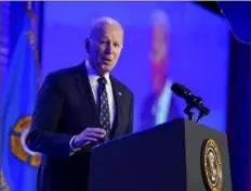  ?? Evan Vucci/Associated Press ?? President Joe Biden wants to increase the Medicare tax rate from 3.8% to 5% on income exceeding $400,000 per year, including salaries and capital gains, to help fund Medicare. More than 65 million people rely on the program that costs taxpayers roughly $900 billion each year.