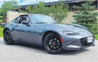  ?? BRIAN HARPER ?? The 2019 Mazda MX-5 RF has a retractabl­e hardtop roof, which some may prefer to a soft-top.