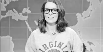  ?? — WP-Bloomberg photo ?? Screenshot of Fey as she appeared on ‘Weekend Update: Summer Edition’, on Thursday night.