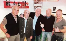  ?? FOTO: MAMMALENA ?? Florian Zinga, Otto Schneitber­ger, Ulrich Weise, Wolfgang Boos und Daniel Kreutzer (v.l.) verstehen sich prächtig.