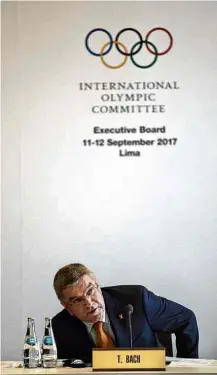  ?? Martin Bernetti/Reuters ?? Tomas Bach, presidente do COI, em evento em Lima, no Peru