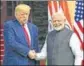  ?? PTI PHOTO ?? Modi and Trump in Delhi earlier this year.