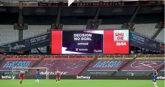  ??  ?? No goal…VAR played its part in the postlockdo­wn Premier League