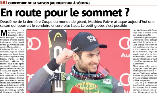  ?? (Photo EPA/MaxPPP) ?? Mathieu Faivre l’an passé lors de sa victoire à Val d’Isère.