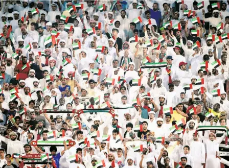  ??  ?? 12th man: Emirati fans give solid support whenever their team plays. And the host, UAE, has put together a fine attacking side for the Asian Cup. GETTY IMAGES