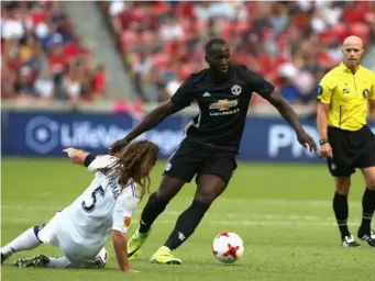  ?? (Getty) ?? Romelu Lukaku in action for United in their second pre-season friendly of the US tour