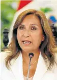  ?? ?? Dina Boluarte, presidenta de Perú, quien urgió al Congreso para que apruebe elecciones generales para este año, y así frenar la violencia.