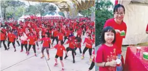  ??  ?? Left: The Zumba sessions were a hot favourite among many, from toddlers to those in their 60s. Right: Free sampling of Nestle milk and cereal were free flowing. Top, left: The young at heart were more than happy to take part in the Walk-A-Mile,...