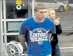  ?? WAL-MART VIA GRAYSON COUNTY (KY.) SHERIFF’S OFFICE ?? Dalton Hayes, 18, and Cheyenne Phillips, 13, are caught by surveillan­ce video in a Wal-Mart in South Carolina. Kentucky authoritie­s say the couple have committed numerous crimes.