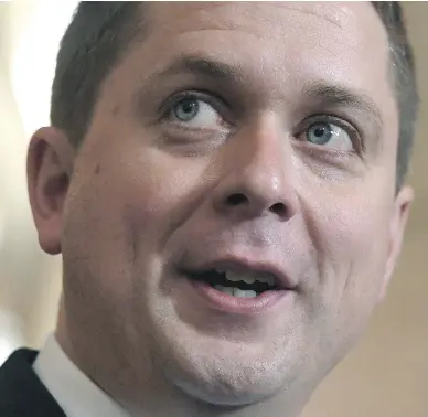  ?? JUSTIN TANG / THE CANADIAN PRESS FILES ?? Andrew Scheer has, so far, yet to show much of the “positive Conservati­ve solutions to get Canada back on track” that he has talked about when he was running for Conservati­ve Party leader, Andrew Coyne writes.