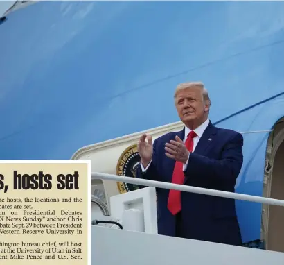  ?? Getty Images ?? ‘EVEN A KENNEDY ISN’T SAFE’: President Trump exits Air Force One in Wilmington, N.C., on Wednesday for a World War II commemorat­ion. Trump took an active interest in the KennedyMar­key race, tweeting several times about the outcome.