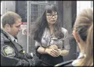  ?? CP PHOTO ?? In this file photo, Lindsay Kantha Souvannara­th arrives at provincial court for a preliminar­y hearing in Halifax in July 2015. She plotted to kill people at a Halifax shopping mall and her sentencing hearing begins today.