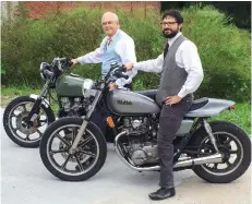  ??  ?? Dad and me in 2016, suited up for a fundraiser, the Distinguis­hed Gentleman’s Ride