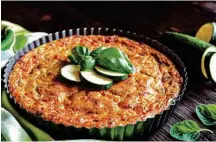  ?? PHOTO: 123RF ?? Leftover Christmas food needn't just reappear as sandwiches. Make a tasty zucchini pie with excess ham, turkey or chicken.