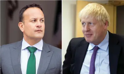  ?? Photograph: Rex and PA ?? Boris Johnson told Leo Varadkar the UK would never put physical checks at the border with Northern Ireland.