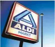  ?? FOTO: DPA ?? Eine Reklame mit dem Logo von Aldi Nord.