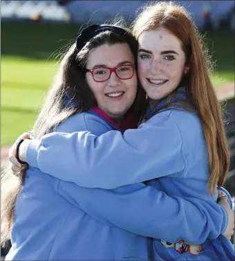  ??  ?? Irish Girl Guides Leah Williams Morgan (age 14) and Grainne Leahy (age 14) from St Brendans Guide Unit, Tralee, at Irish Girl Guides’ National Guide Awards ceremony. The girls were among the 135 members of Irish Girl Guides to receive the Trail Blazer gold pin, which is Guiding’s highest award.