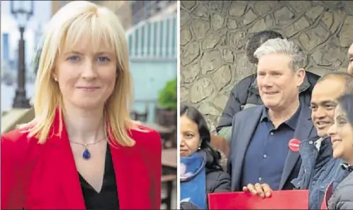  ?? ?? Rosie Duffield has accused Labour leader Sir Keir Starmer of snubbing her during his first visit to Kent during a rally in Medway ahead of the council elections next month