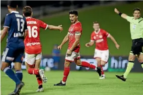  ?? GETTY ?? Phoenix captain Ulises Davila, middle, has seven A-League goals.