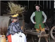  ?? SUBMITTED PHOTO ?? Textile volunteers Diane Kiefer and Nathan Kiefer demonstrat­e processing flax at Daniel Boone Homestead during the celebratio­n of Daniel Boone’s 285th birthday.