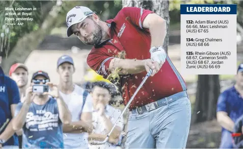  ?? Picture: AAP ?? Marc Leishman in action at Royal Pines yesterday.