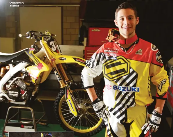  ??  ?? Valentin Teillet n’a passé qu’une seule saison au guidon d’une moto d’usine, c’était en 2011 chez Suzuki. Le Vendéen en a profité pour signer quelques belles perfs en Mondial MX2.