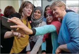  ??  ?? Women’s rights front and centre: MP Jess Phillips (left) with Yvette Cooper (right) on the campaign trail for Labour last year