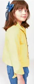  ??  ?? Neck and Neck girl’s button-down coat in yellow