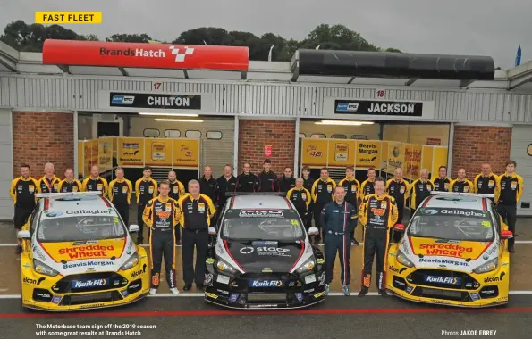  ?? Photos JAKOB EBREY ?? The Motorbase team sign off the 2019 season with some great results at Brands Hatch