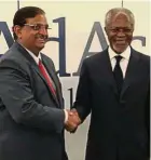  ??  ?? Bharat (left) with Annan at the meeting.