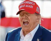  ?? Kamil Krzaczynsk­i/AFP/TNS ?? Former president and Republican presidenti­al candidate Donald Trump speaks during a Buckeye Values PAC Rally in Vandalia, Ohio, on March 16.