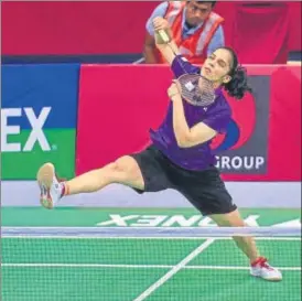  ?? PTI PHOTO ?? Saina Nehwal had suffered a shin injury towards the end of 2018 season.